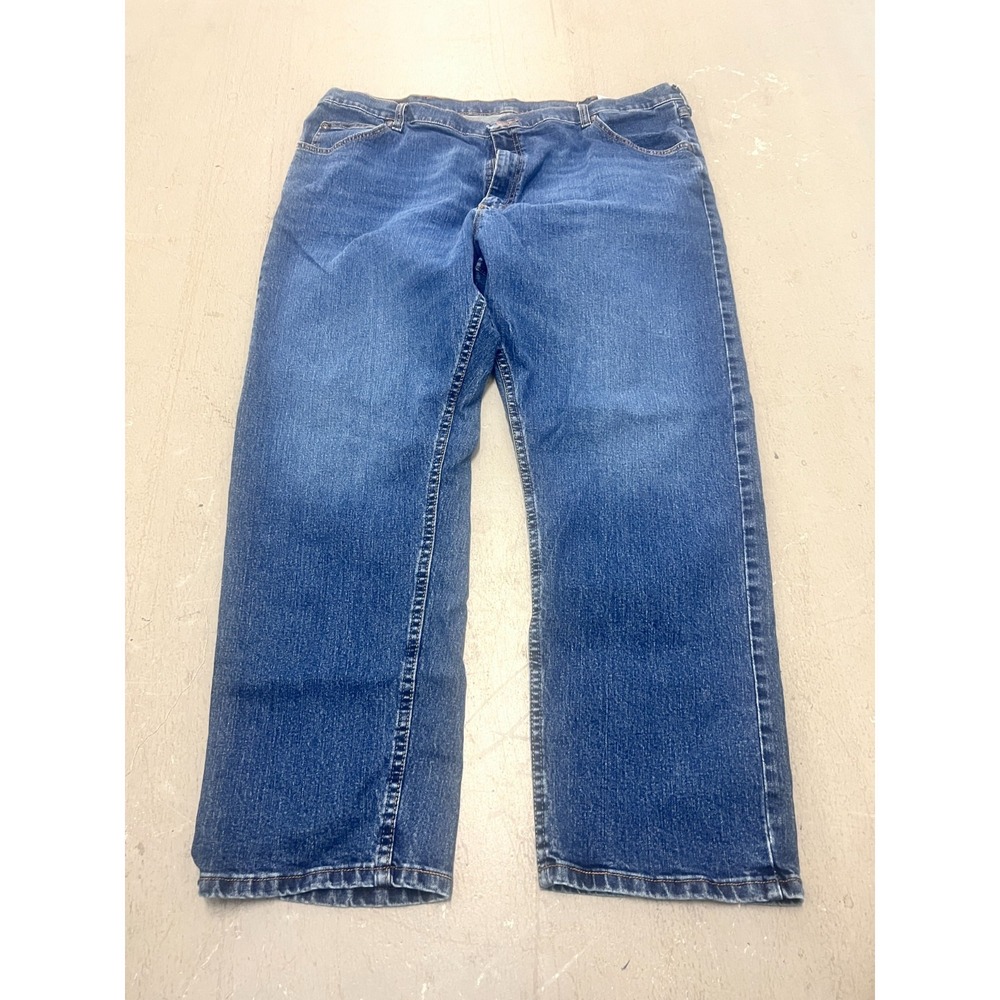 Wrangler Five Star Premium Jeans Men 42x30 Blue Denim Stretch Relaxed Fit Casual